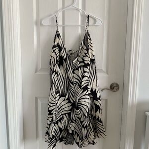 H&M Black and White Ruffled Mini Dress